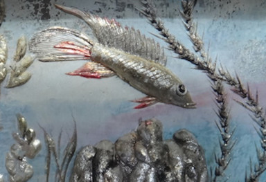 DUNHILL AQUARIUM TABLE LIGHTER PASTEL COLOURS FISHES SCENE