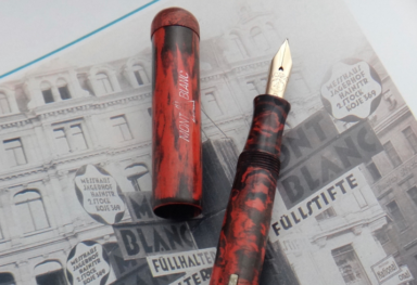 MONTBLANC No 4 step lever filler red & black mottled (MTL HR) Fountain Pen.